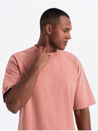Pánske tričko LOOSE FIT s vreckom oranžové Ombre Clothing