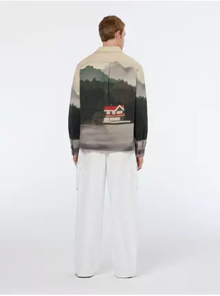 Béžovo-zelená pánská vzorovaná košilová bunda Scotch & Soda
