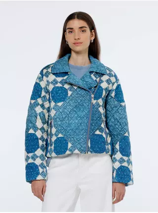Modrá dámská vzorovaná bunda Scotch & Soda