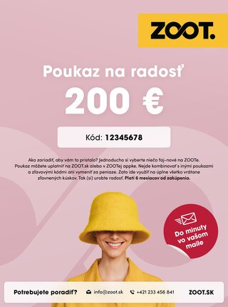 Elektronický poukaz na niečo zo ZOOTu v hodnote 200 €