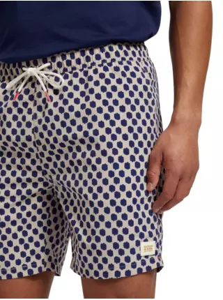 Modro-béžové pánské vzorované plavky Scotch & Soda 