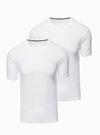 Sada tří kusů pánských bavlněncýh triček BASIC s kulatým výstřihem Ombre Clothing