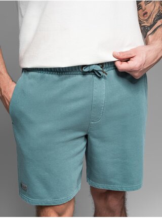 Pánské bavlněné teplákové šortky BASIC modré Ombre Clothing
