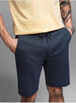 Pánské bavlněné teplákové šortky BASIC modré Ombre Clothing