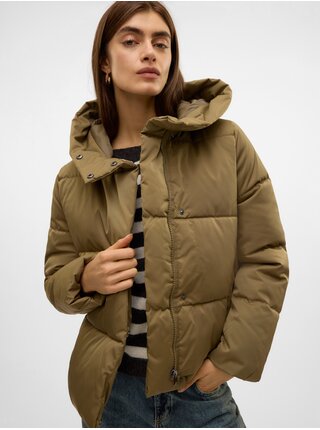 Khaki dámská zimní prošívaná bunda Vero Moda Stella