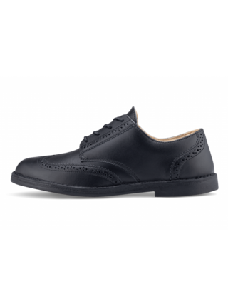 Pánské černé kožené polobotky - jarní / podzimní boty, obuv Vasky Brogue Low Noir