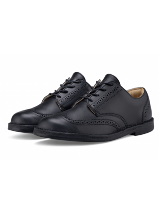 Pánské černé kožené polobotky - jarní / podzimní boty, obuv Vasky Brogue Low Noir