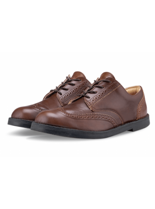 Dámské elegantní kožené polobotky tmavě hnědé - jarní / podzimní boty Vasky Brogue Low Dark