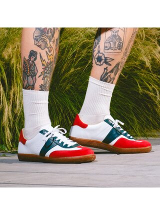 Botas Iconic Mexiko 68 - Pánske kožené tenisky / botasky červeno-zeleno-biele česká výroba zo Zlína