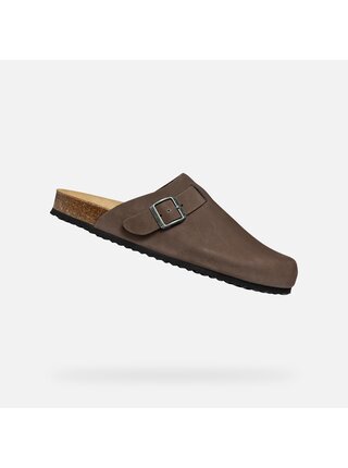 Tmavě hnědé pánské pantofle Geox Sandal Ghita