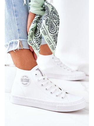 Women's Leather High Sneakers Big Star bílá