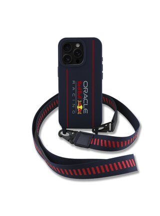 Red Bull Silicone Vertical Logo MagSafe Zadní Kryt + Crossbody Popruh pro iPhone 16 Pro Navy