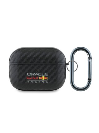 Red Bull PU Karbonové Pouzdro pro AirPods Pro Black