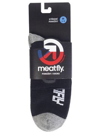 Meatfly ponožky Middle Bike Black | Černá | Velikost