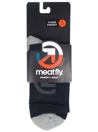 Meatfly ponožky Long Bike Black | Černá | Velikost