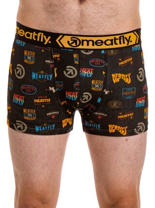 Meatfly pánské boxerky Balboa Boxershorts Double Pack Badges | Černá | Velikost