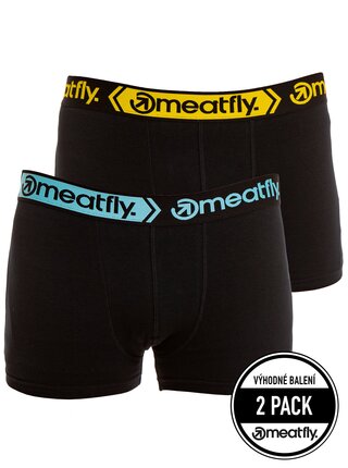 Meatfly pánské boxerky Balboa Boxershorts Double Pack Black | Černá | Velikost