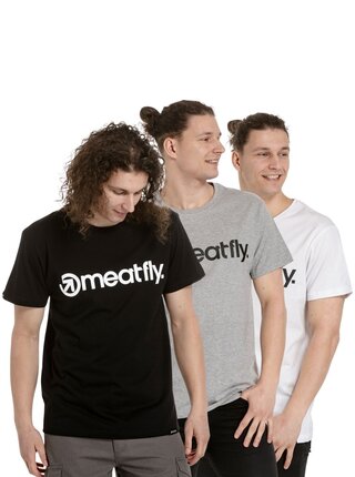 Meatfly balení pánských triček MF Logo Multipack Black/Grey Heather/White | Černá | Velikost