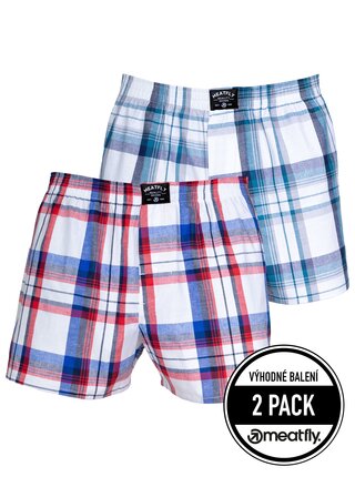 Meatfly pánské boxerky Doug White Red / Blue