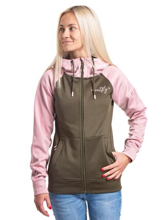 Meatfly dámská technická mikina Alisha Powder Pink/Olive
