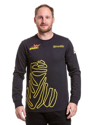 Meatfly pánské tričko s dlouhým rukávem Dakar Beduin Black | Černá | Velikost