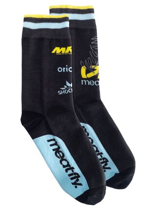 Meatfly ponožky Dakar Blue/Yellow | Černá | Velikost