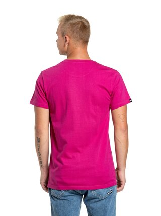 Meatfly pánské tričko Striped Logo Magenta | Růžová | Velikost S | 100% bavlna