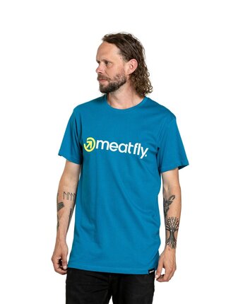 Meatfly pánské tričko Joe Lime/Funky Blue