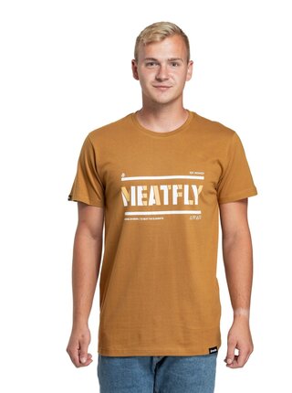 Meatfly pánské tričko Rele Gold Brown | Hnědá | Velikost