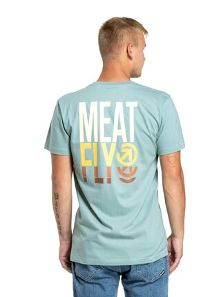 Meatfly pánské tričko Phase Dusty Mint | Modrá | Velikost