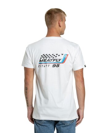 Meatfly pánské tričko Racing Spirit White | Bílá | Velikost S | 100% bavlna
