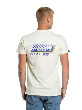 Meatfly pánské tričko Racing Spirit Cream