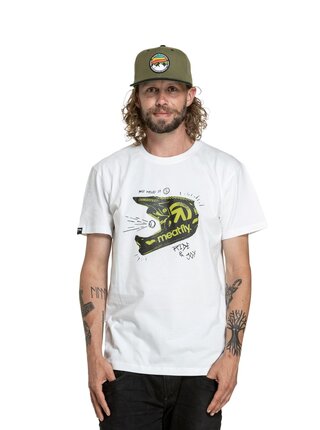 Meatfly pánské tričko Fullface White | Bílá | Velikost