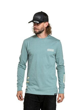 Meatfly pánské tričko s dlouhým rukávem Appex Dusty Mint