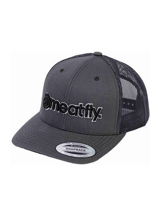 Meatfly kšiltovka MF Logo Trucker Black / Dark Grey | Šedá | Velikost