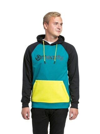 Meatfly pánská technická mikina Gravel Lime / Dark Teal | Zelená | Velikost
