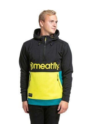 Meatfly pánská technická mikina Tason Lime / Black | Černá | Velikost