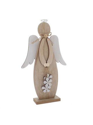 Dřevěný anděl 26cm - přírodní, 6/36