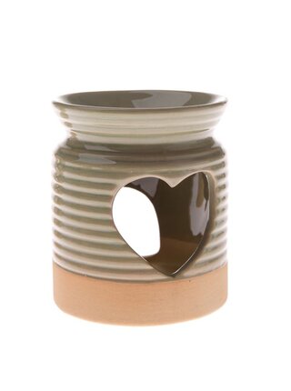 Porcelánová aromalampa se srdcem, zelená, 0/36