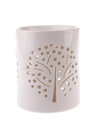 Porcelánová aromalampa se stromem, bílá, 1/27