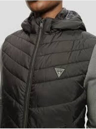 Pánská černá vesta s kapucí Guess jeans