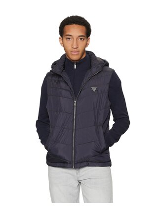 Pánská modrá vesta s kapucí Guess jeans