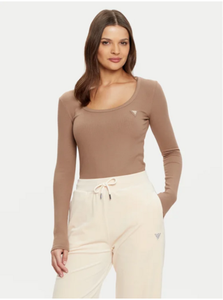Dámská hnědá halenka Regular Fit Guess jeans