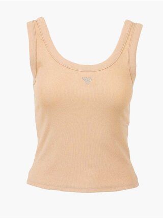 Dámské béžové tílko small triangle logo Guess jeans