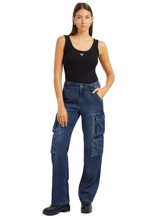 Dámské černé tílko small triangle logo Guess jeans