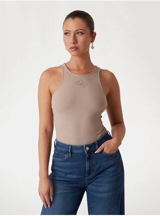 Dámské světle hnědé tílko 4G logo Guess jeans