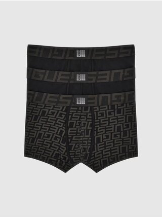 Pánské černé boxerky s potiskem 3-Pack k6yw0 Guess jeans