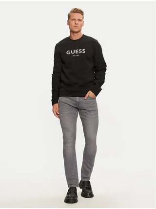 Pánská černá mikina Guess Box Cn Sweatshirt