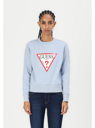 Dámská světle modrá mikina big triangle logo Guess jeans