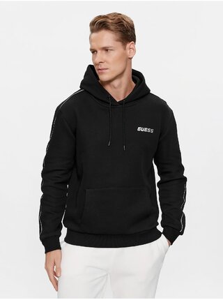 Pánská černá mikina Guess Eco Mickey Quattro G Hoodie